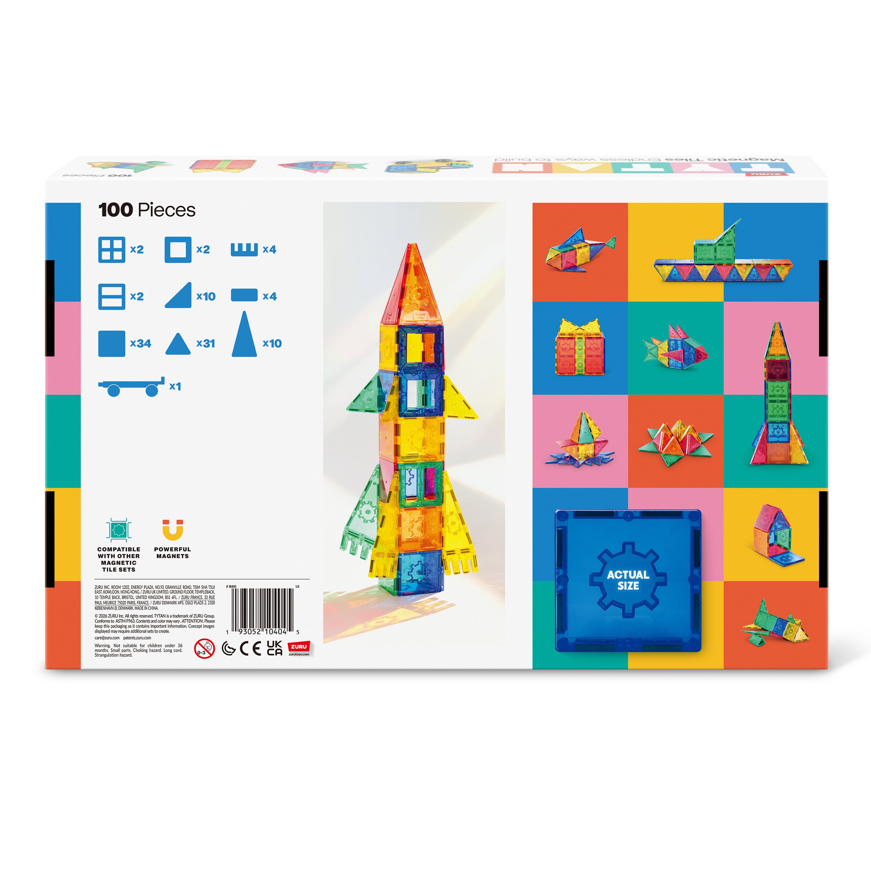 TYTAN Magnetiske brikker 100 deler