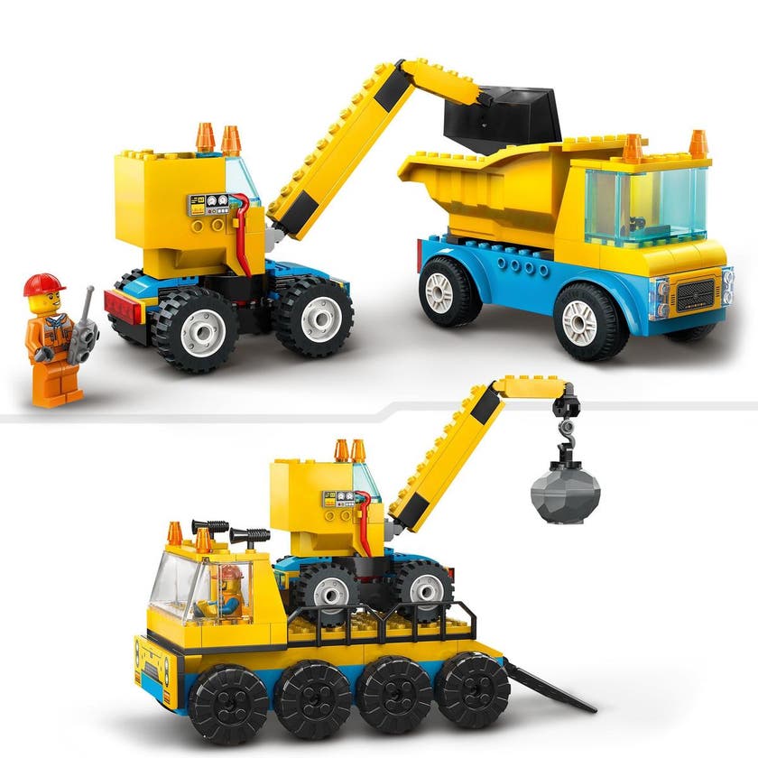 LEGO City 60391, Byggkjøretøy og kran med rivningskule