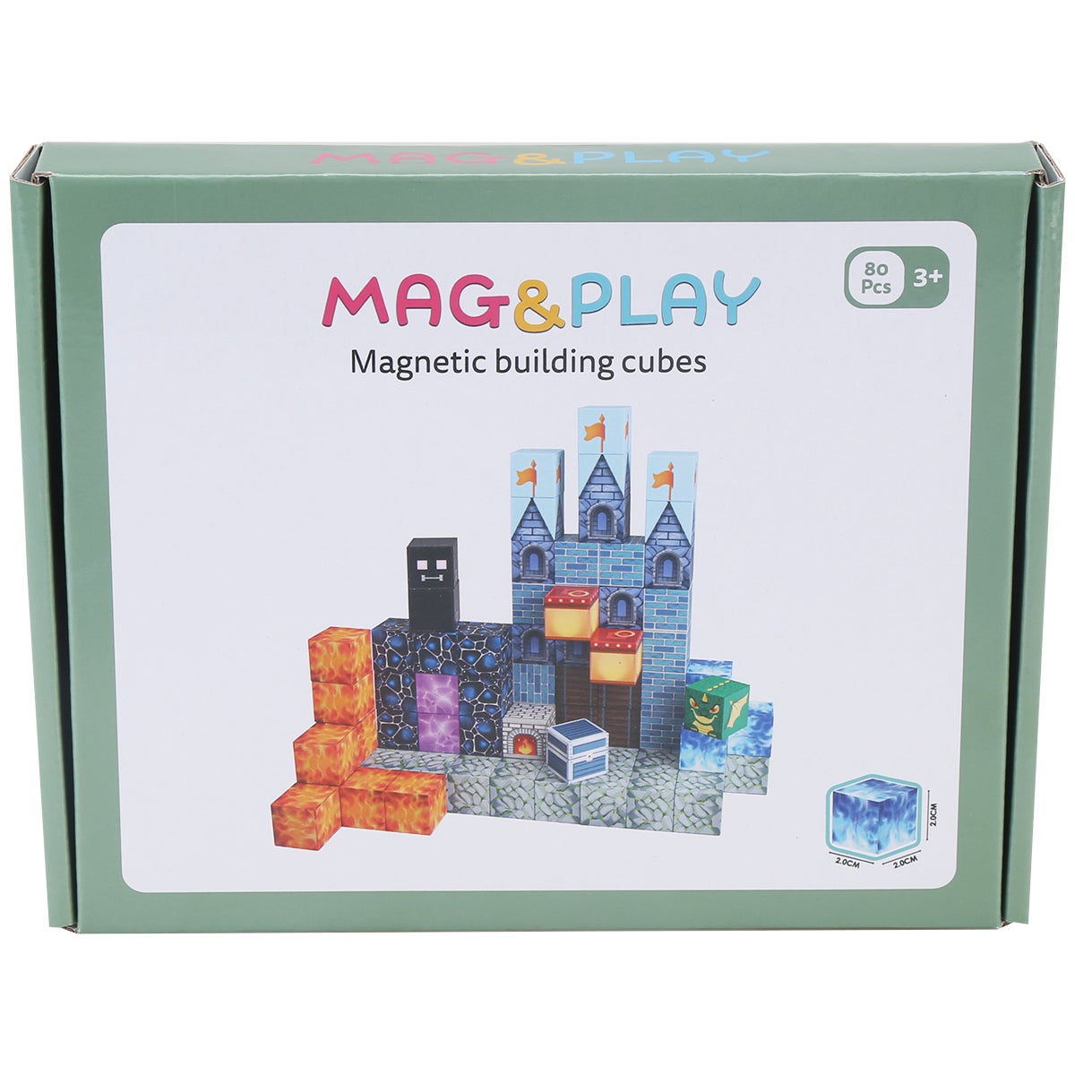 Mag&Play Building Cubes 80 magnetiske kuber