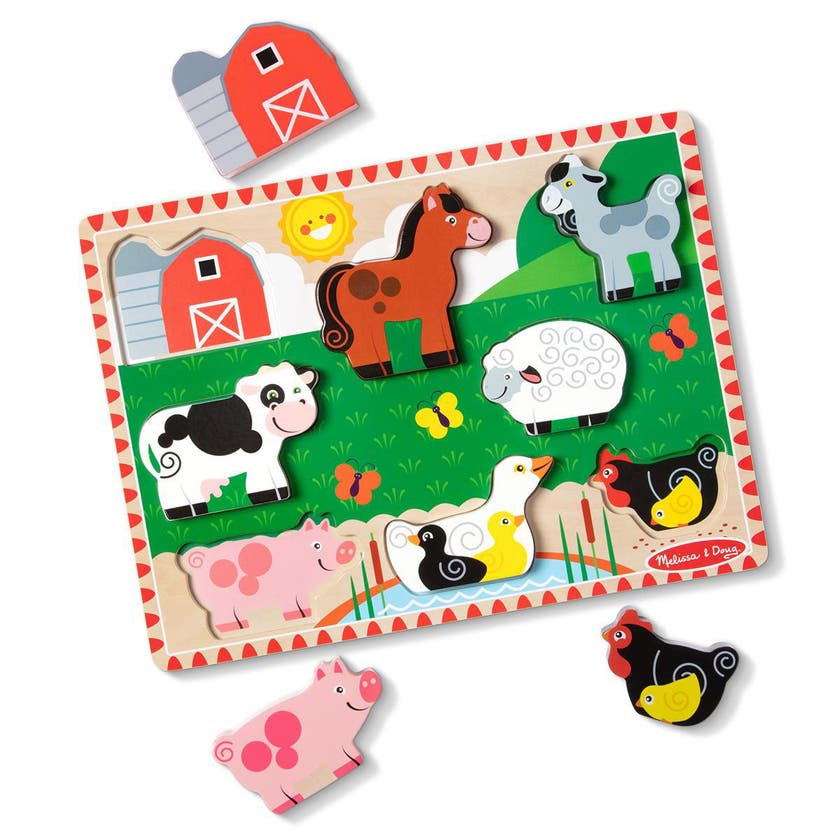 Melissa & Doug trebrettet puslespill bondgård