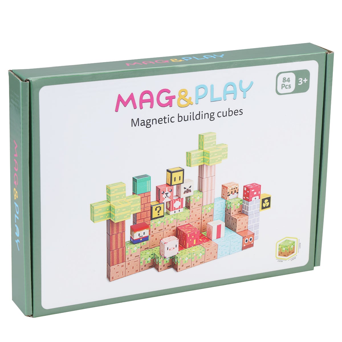 Mag&Play magnetiske byggekuber 84 deler