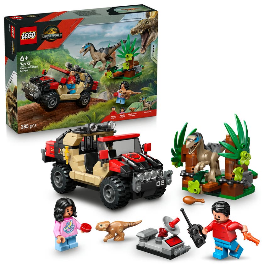 LEGO Jurassic World 76972, Terrengflukt med raptor