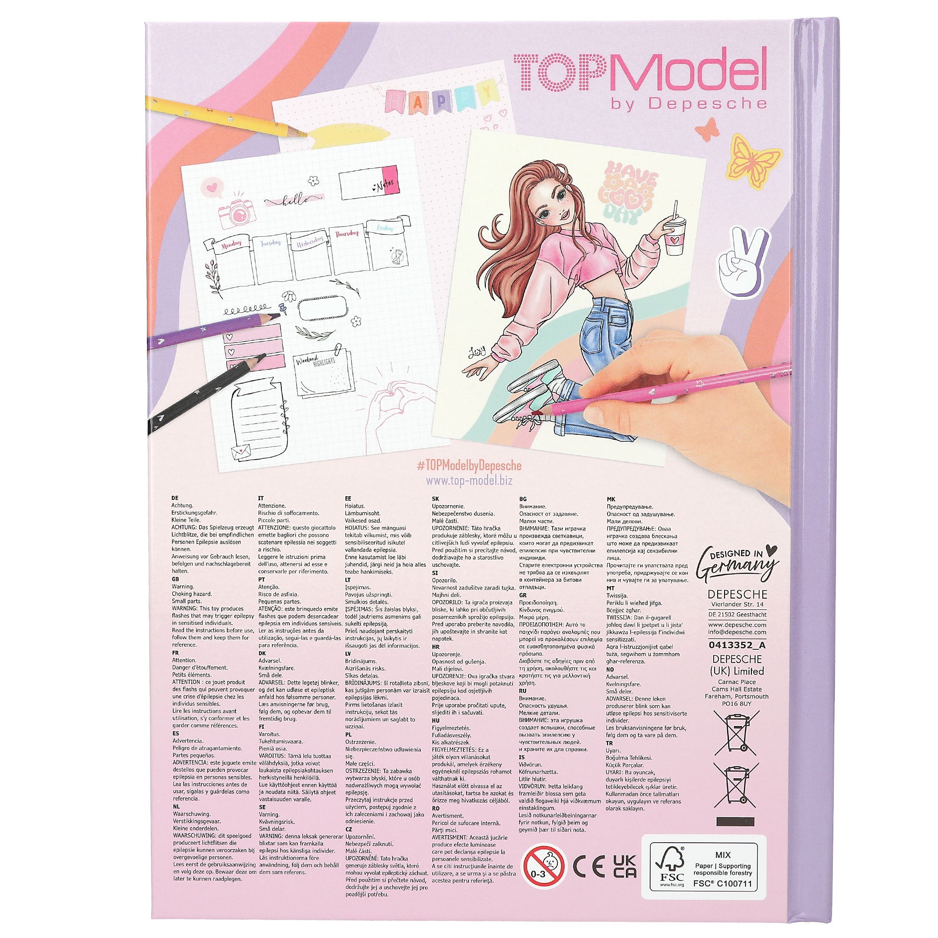 TOPModel Humør Malebok m/lys og lyd, ENG