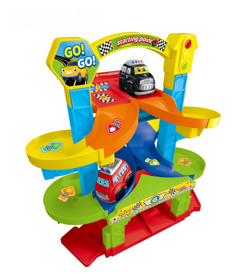 KID - Racingbane med 2 biler