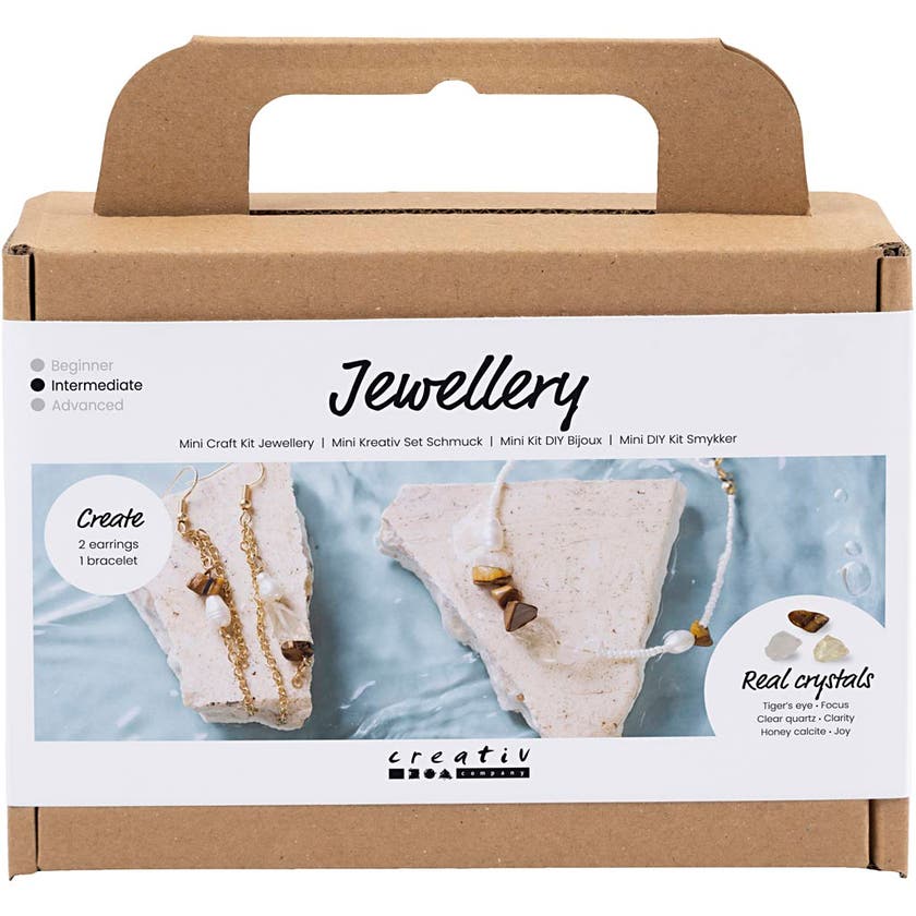 Mini DIY Kit smykker, Halskjede og øredobber med kr