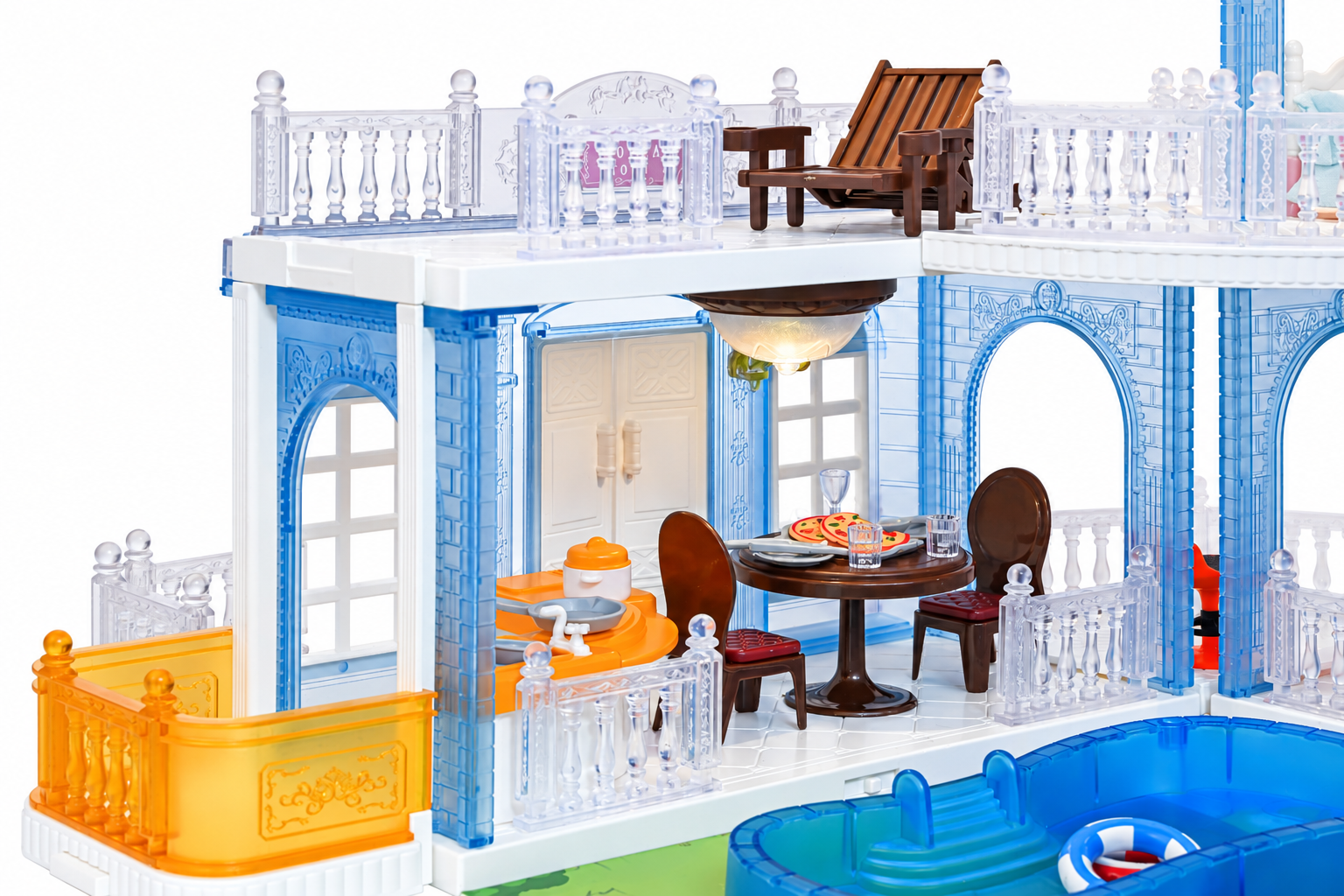 Forest Dreamland Prinsesslott Blå med Lys