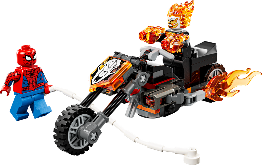 Spider-Man mot Ghost Rider på motorsykkel