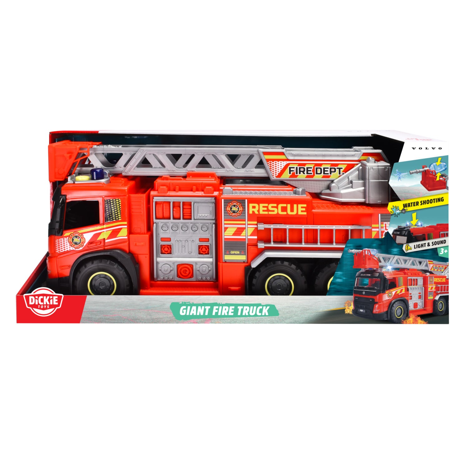 Dickie Toys Volvo FMX brannbil, 57 cm
