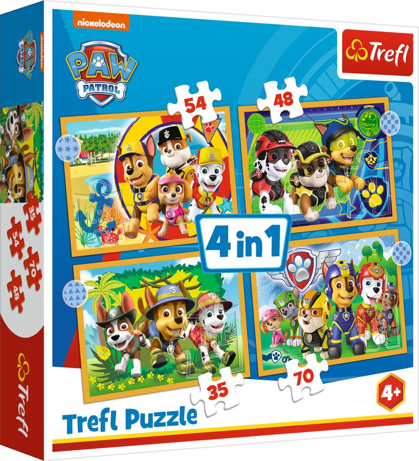 Trefl Holiday Paw Patrol puslespill, 4-sett