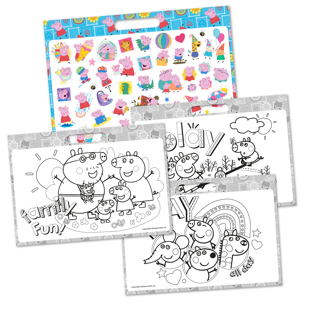 Peppa Gris, Kunstnerblokk med fargeblyanter og klistremerker