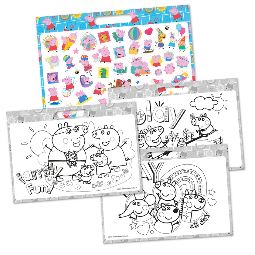 Peppa Gris, Kunstnerblokk med fargeblyanter og klistremerker