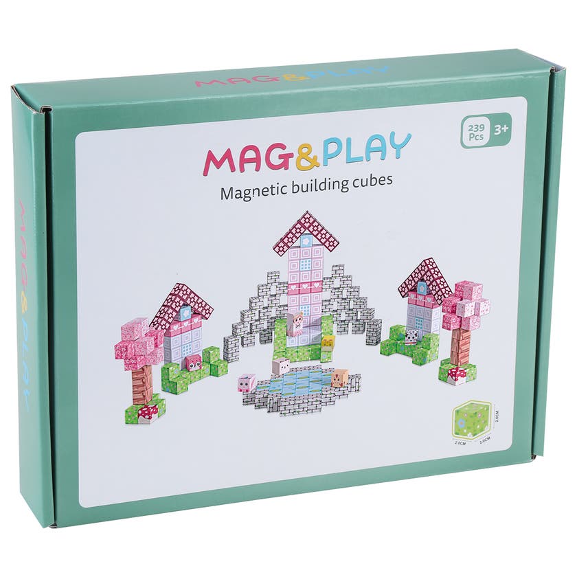 Mag&Play Building Cubes 2 cm 239 stk Rosa