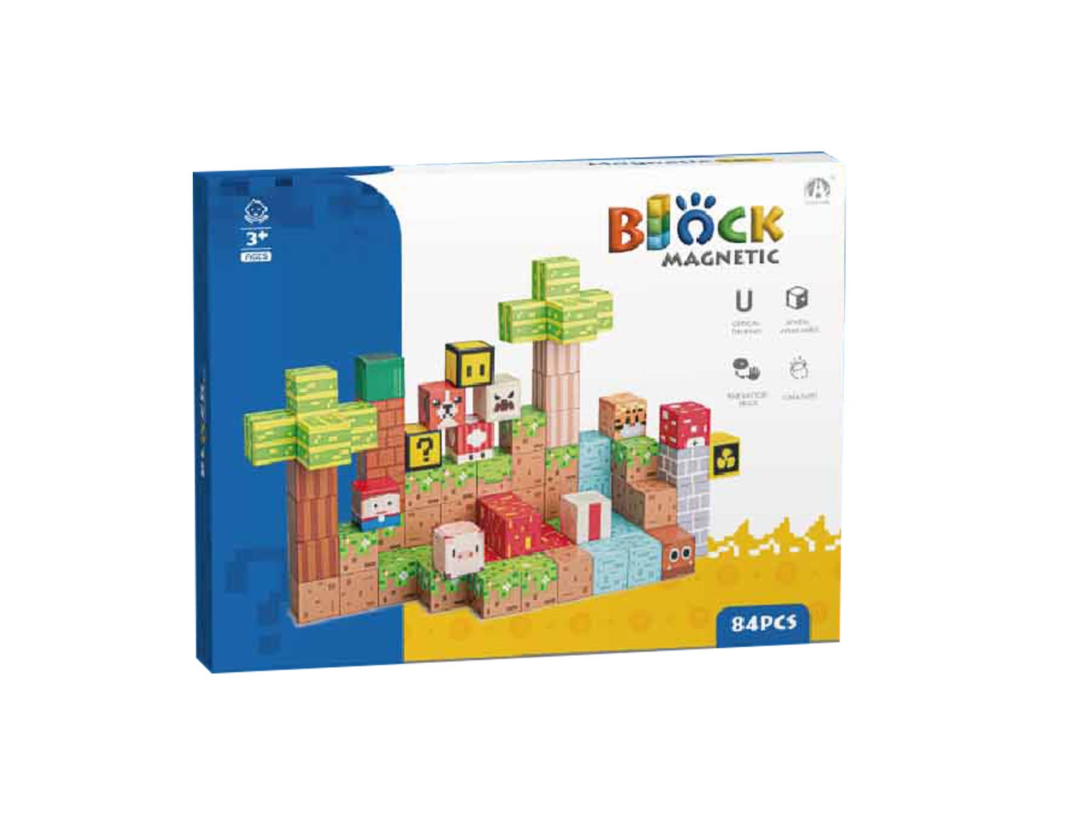 Mag&Play magnetiske byggekuber 84 deler