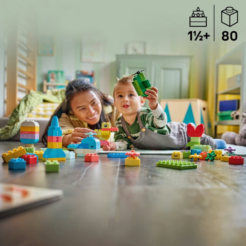 LEGO® DUPLO® Classic Kreativitetsboks med fargerike klosser. Fokusleke 10479