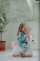 KREA Hop and Bounce Enhjørning med rosa hår