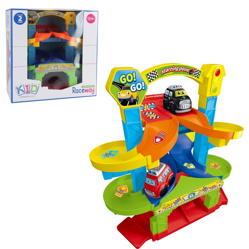 KID - Racingbane med 2 biler