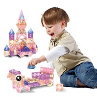Mag&Play magnetiske byggeklosser 66 stk rosa