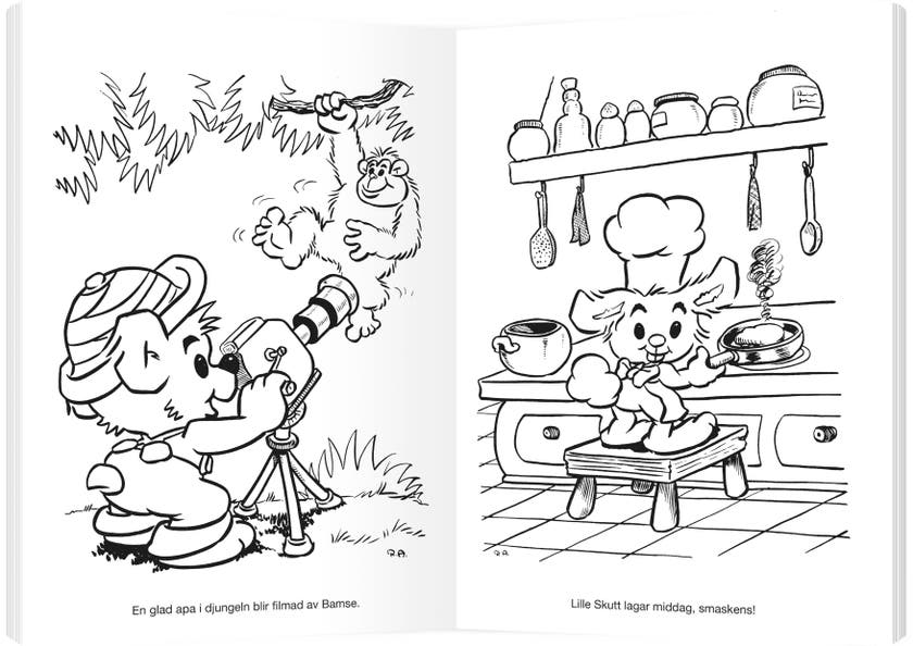 Bamse fargebok med 96 bilder