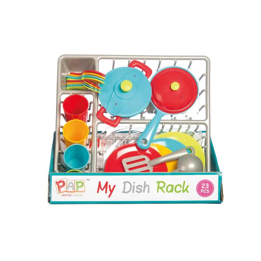 PAP, tallerkenstativ med kjøkkenartikler