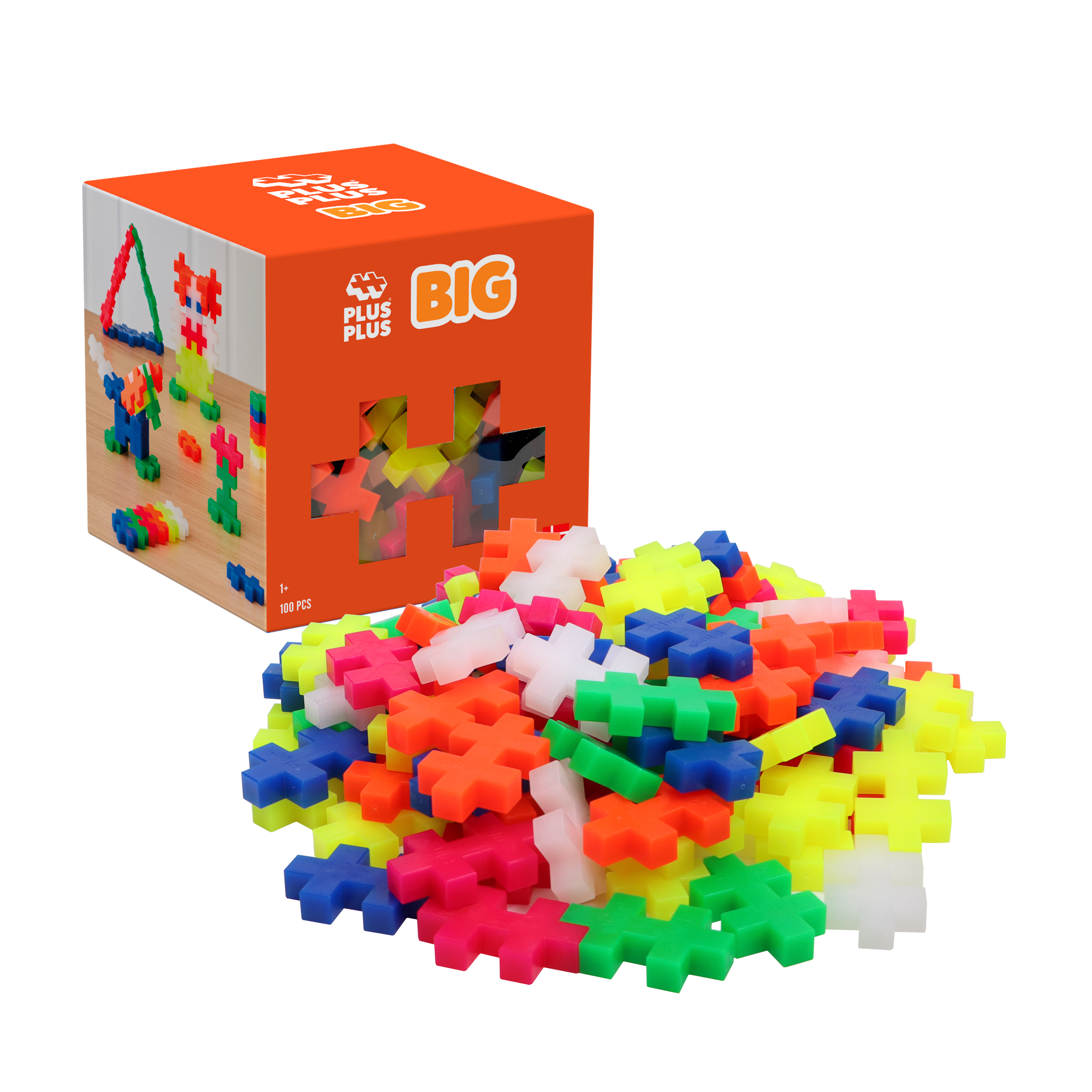 Plus-Plus BIG Neon Mix / 100 stk