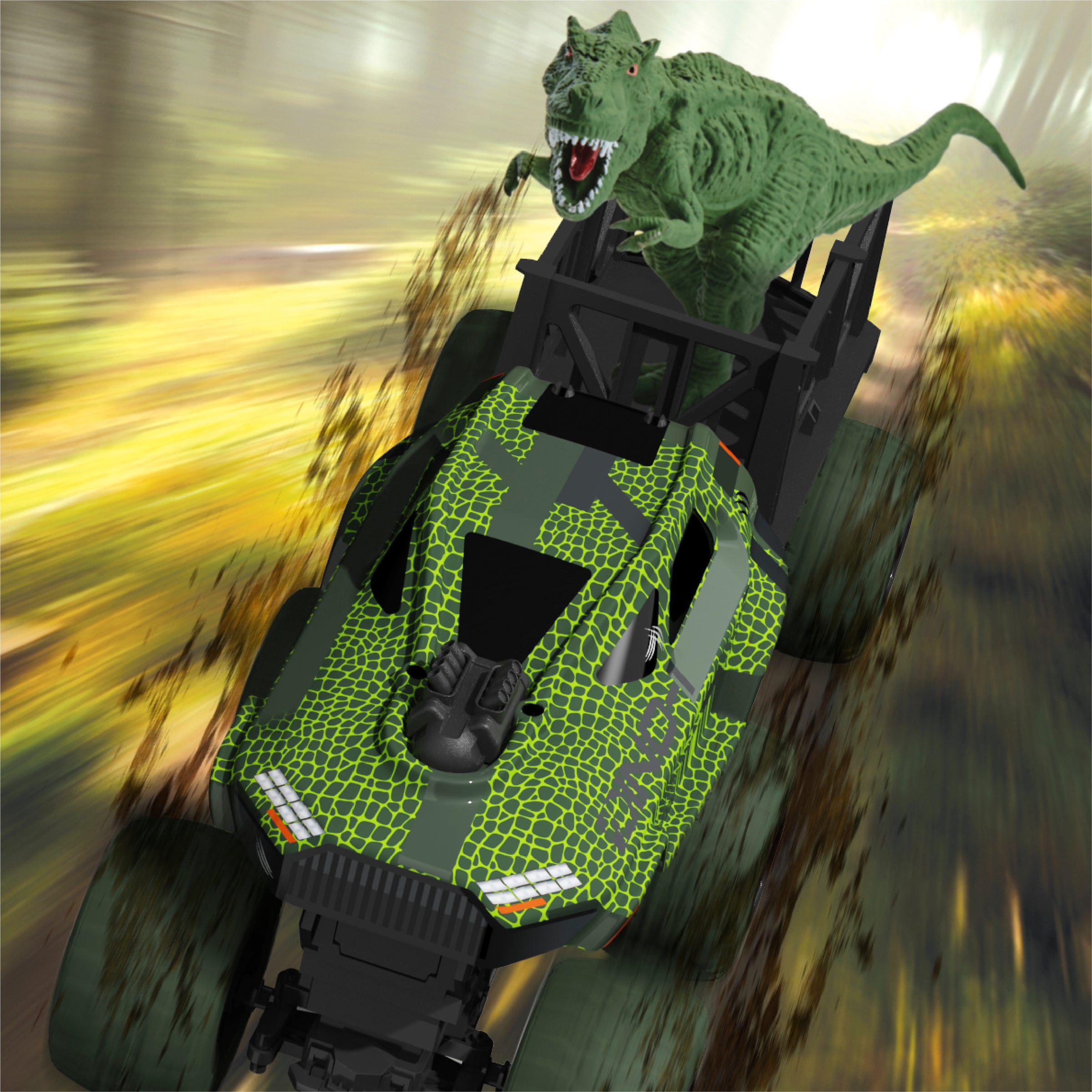 Sharper Image Rex Recon radiostyrt lastbil med dinosaur