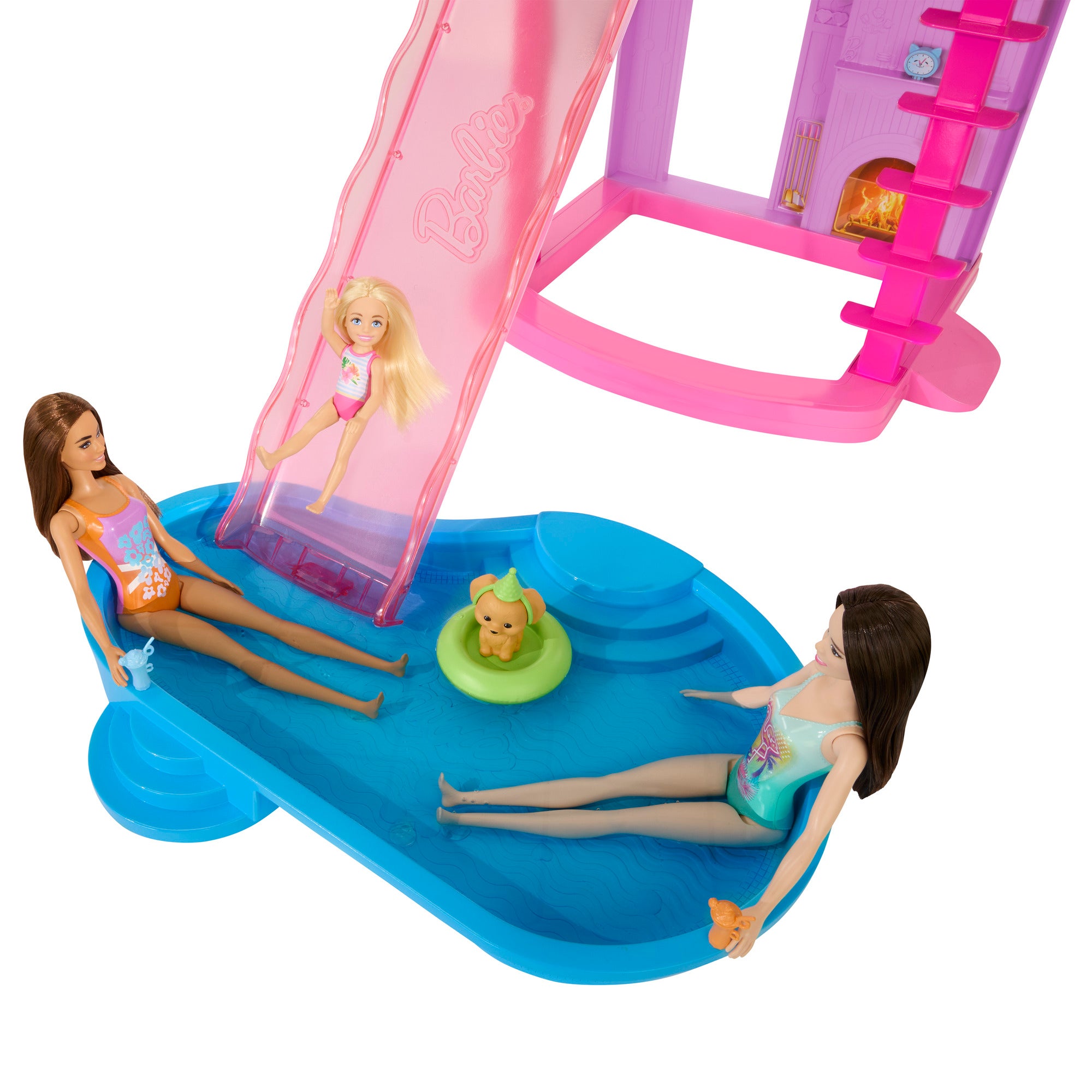 Barbie Dreamhouse med 2 hus, bassenger og sklie