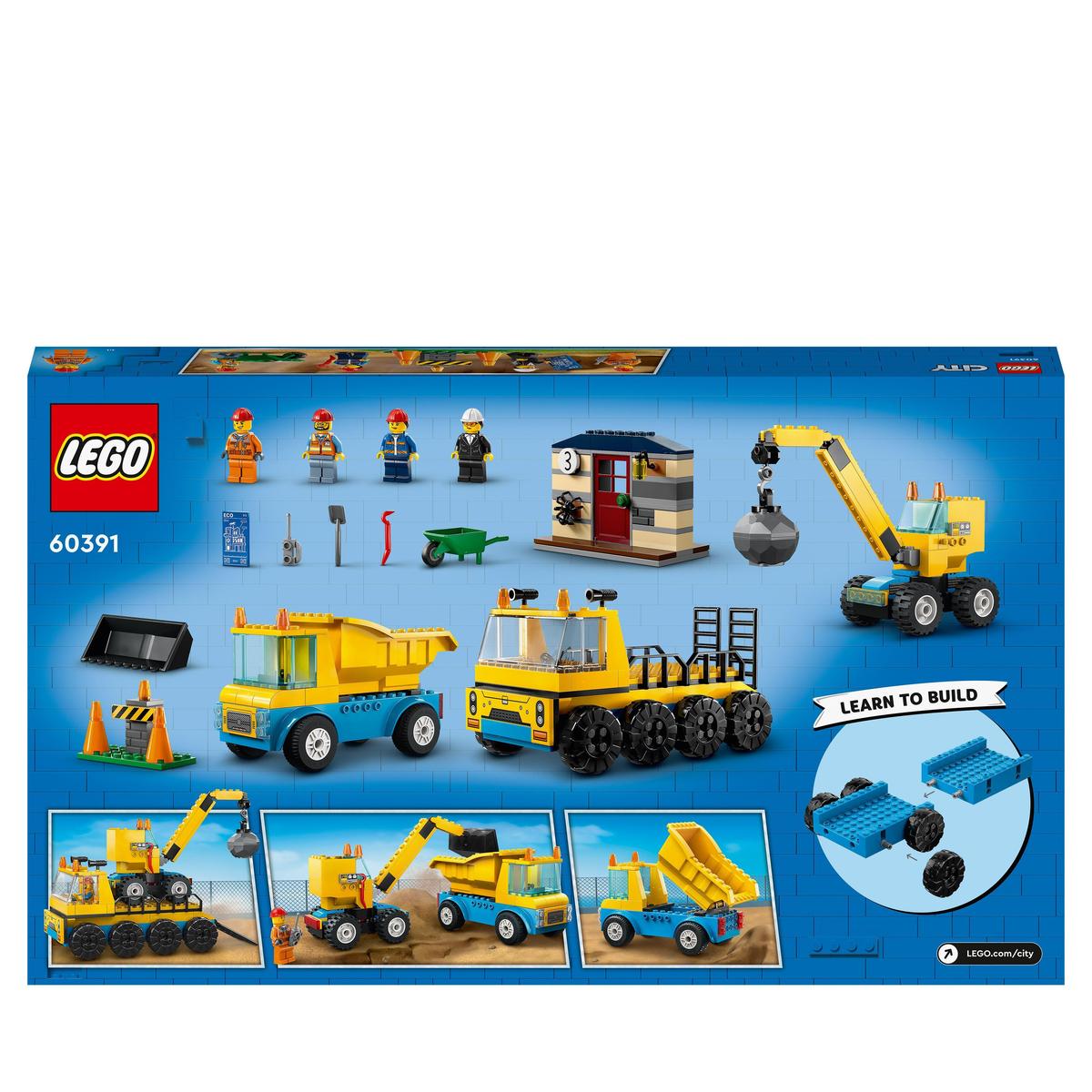LEGO City 60391, Byggkjøretøy og kran med rivningskule