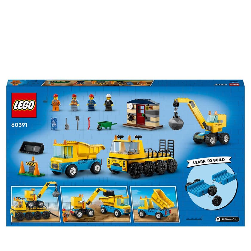 LEGO City 60391, Byggkjøretøy og kran med rivningskule