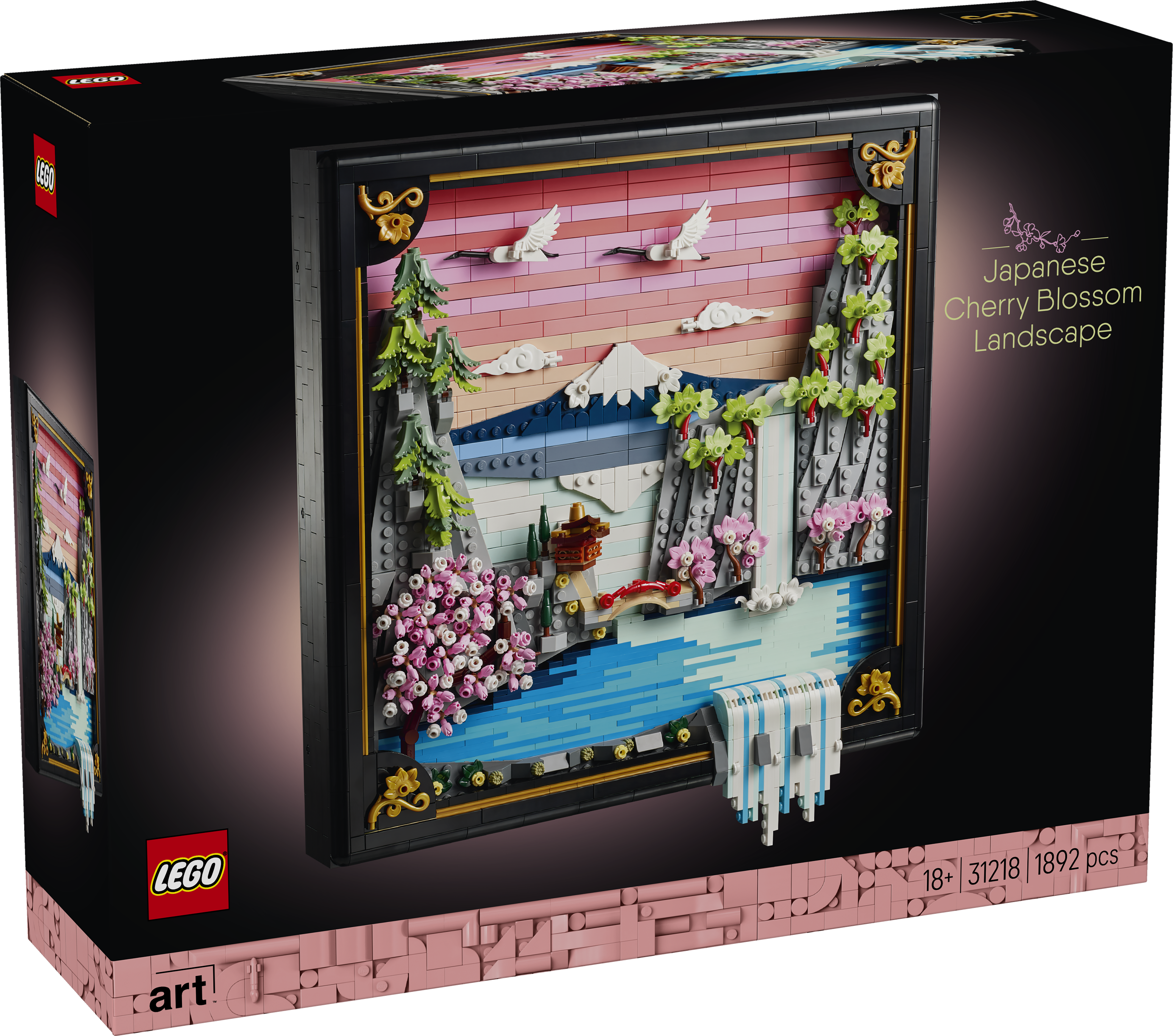 Landskap med japanske kirsebærtrær