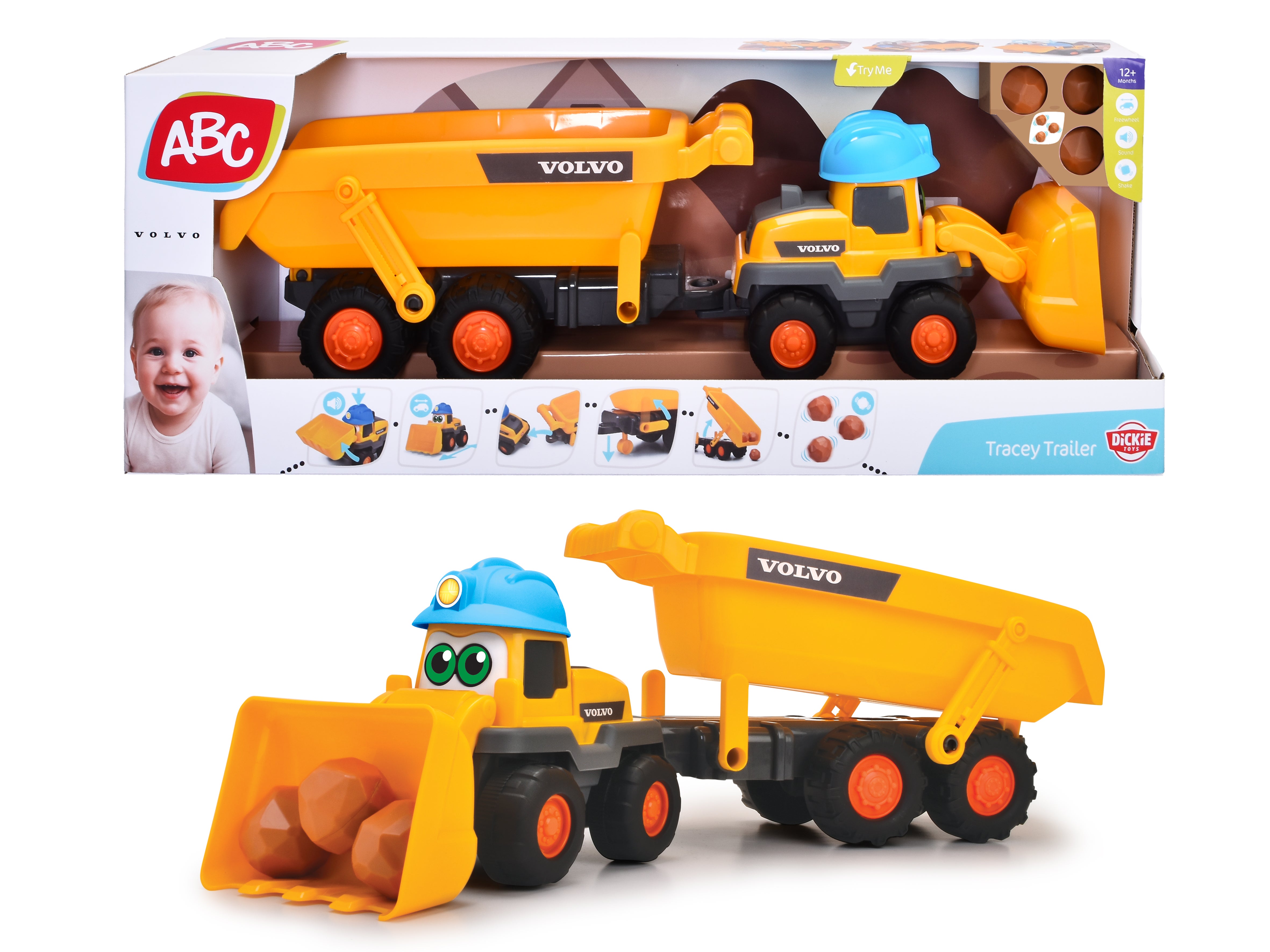 ABC Tracey Volvo Hjullaster med Tilhenger, 65 cm