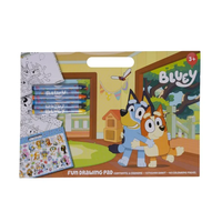 BLUEY, Tegnblokk med fargestifter og klistremerker