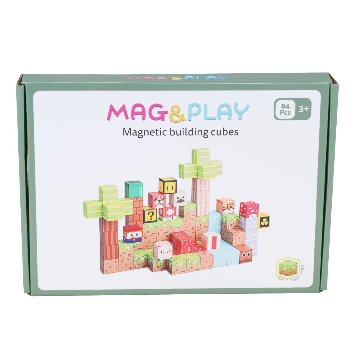 Mag&Play magnetiske byggekuber 84 deler