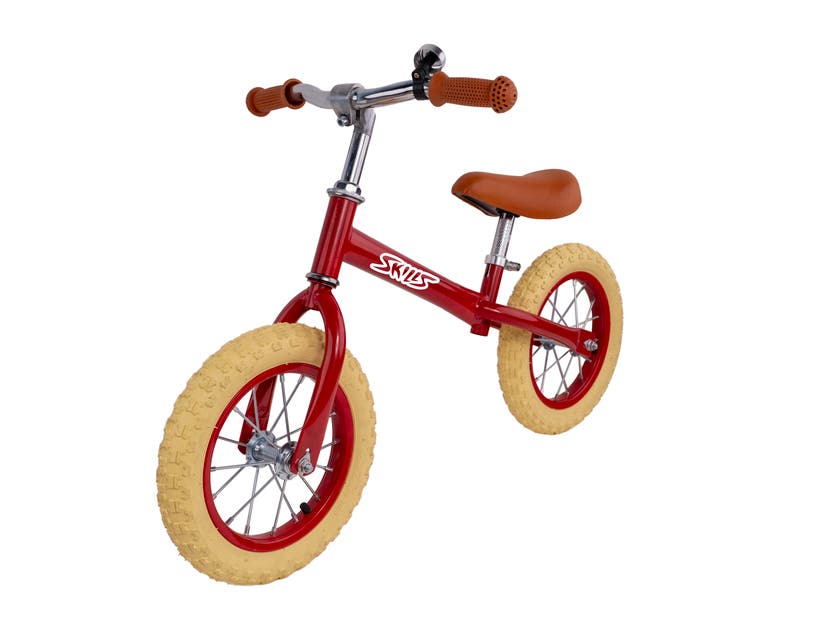 Skills, Balanssykkel 12" Rød med Gummihjul