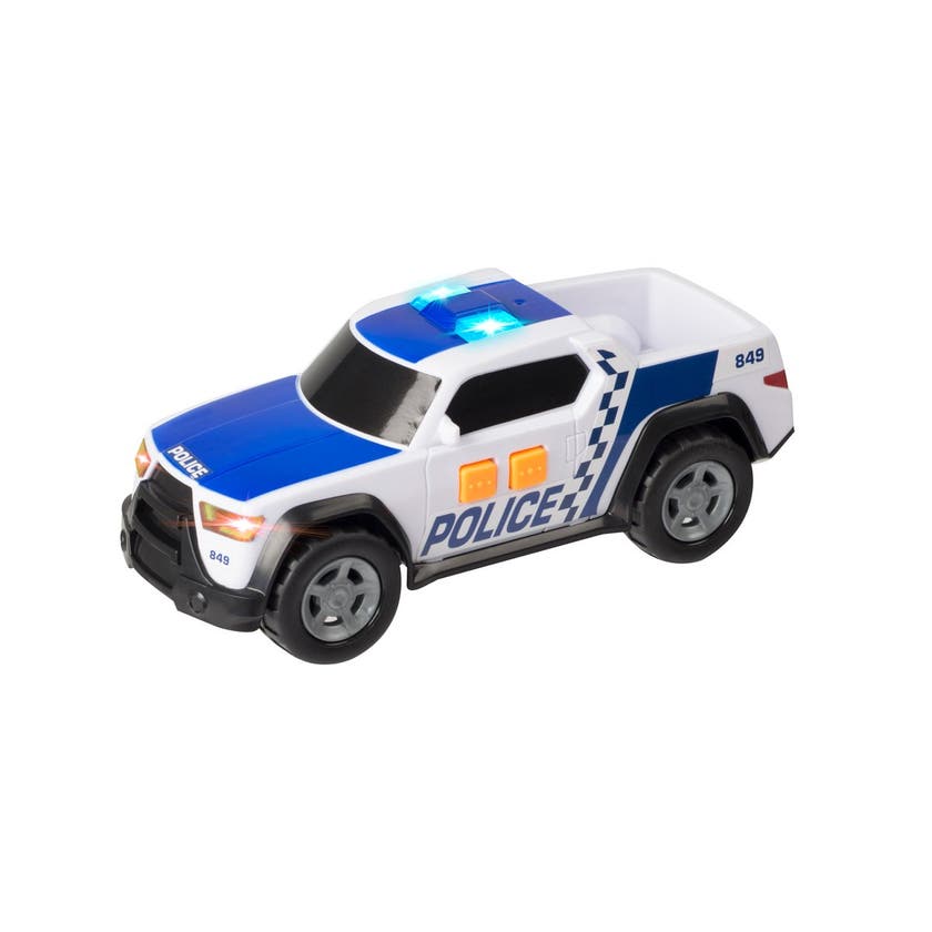 Teamsterz, politibil pickup 15 cm med lyd & lys