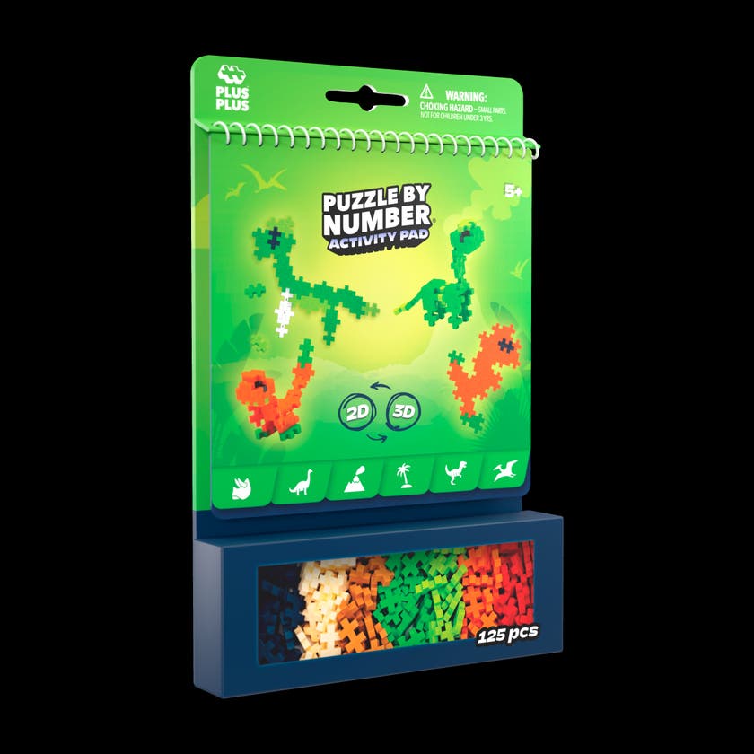 Plus-Plus – Activity Pad Dinosaurs, 125 brikker