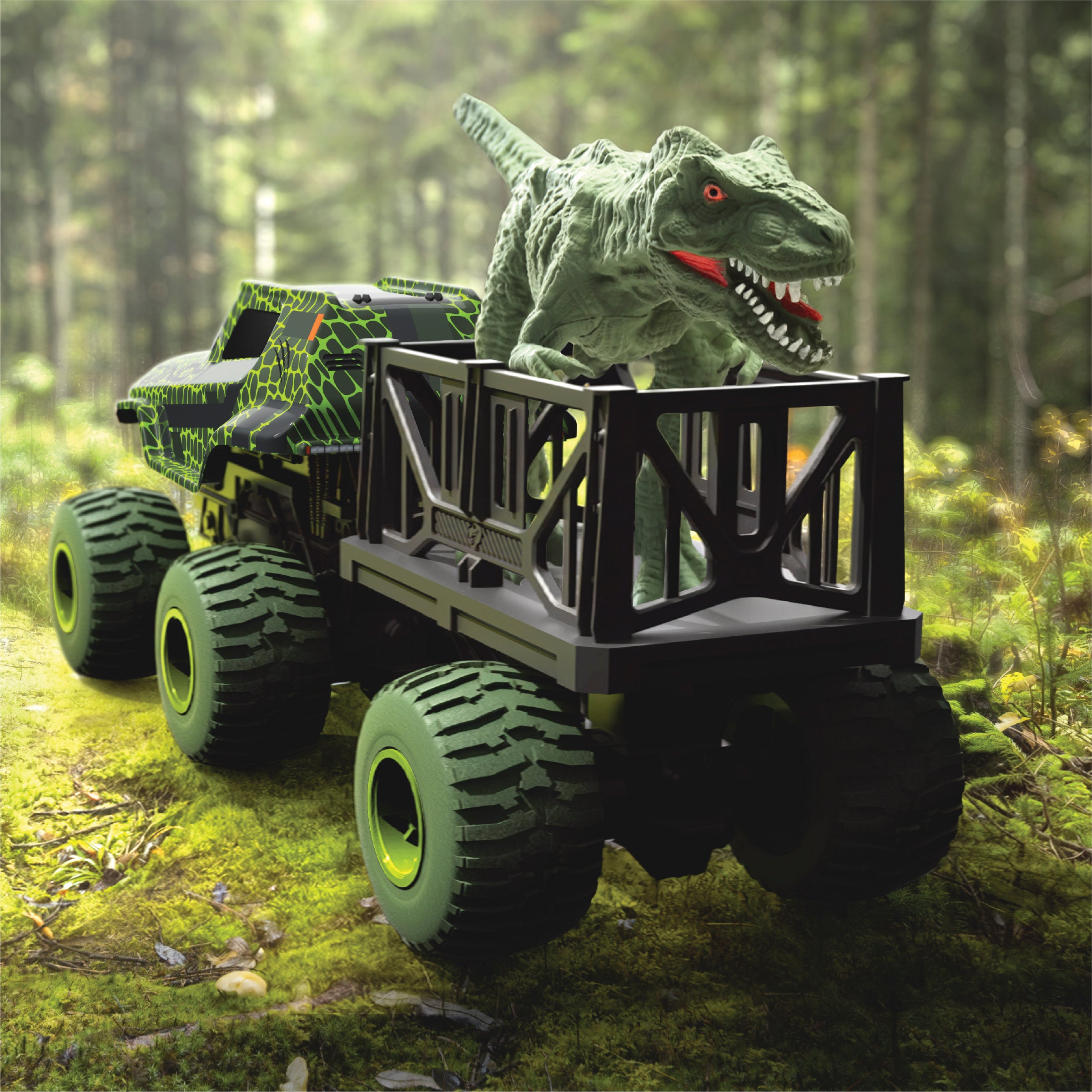 Sharper Image Rex Recon radiostyrt lastbil med dinosaur