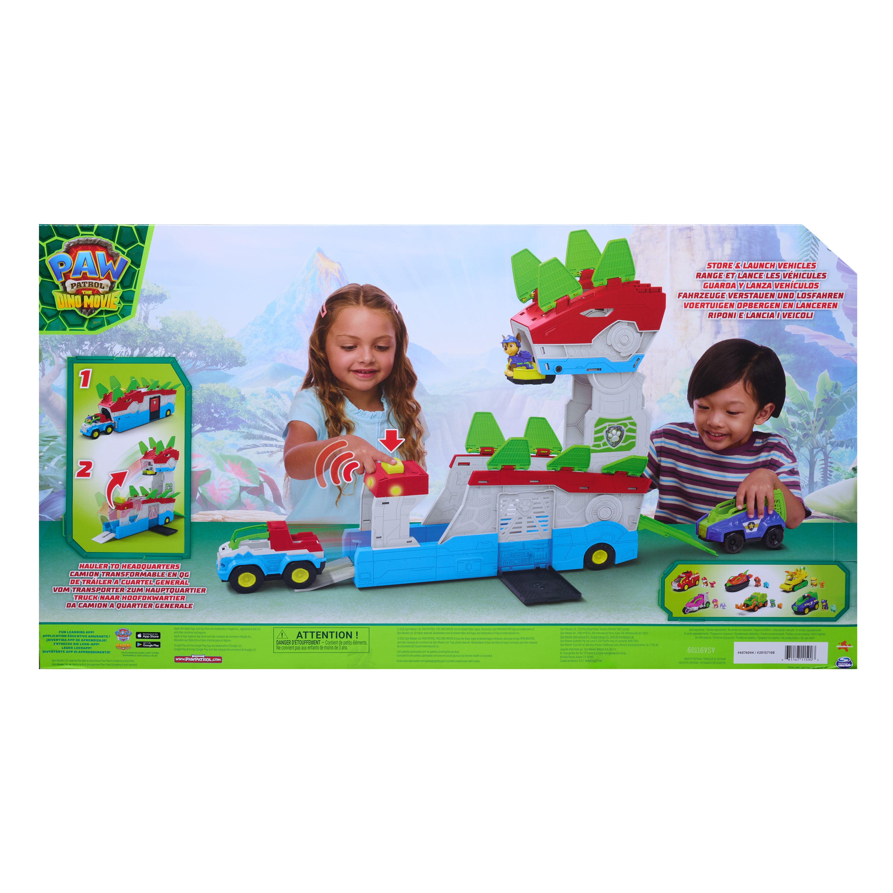 Paw Patrol 2-i-1 Dinosaur Mobil Hovedkvarter