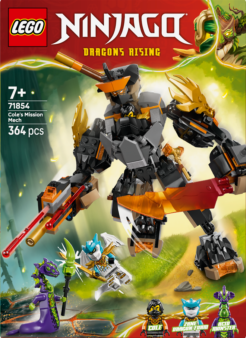 LEGO NINJAGO Cole's Mission Mech & Dragon Zane 71854