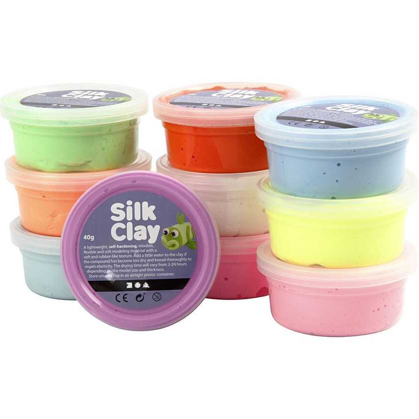 Silk Clay®, blandede farger, Basic 2, 10x40 g