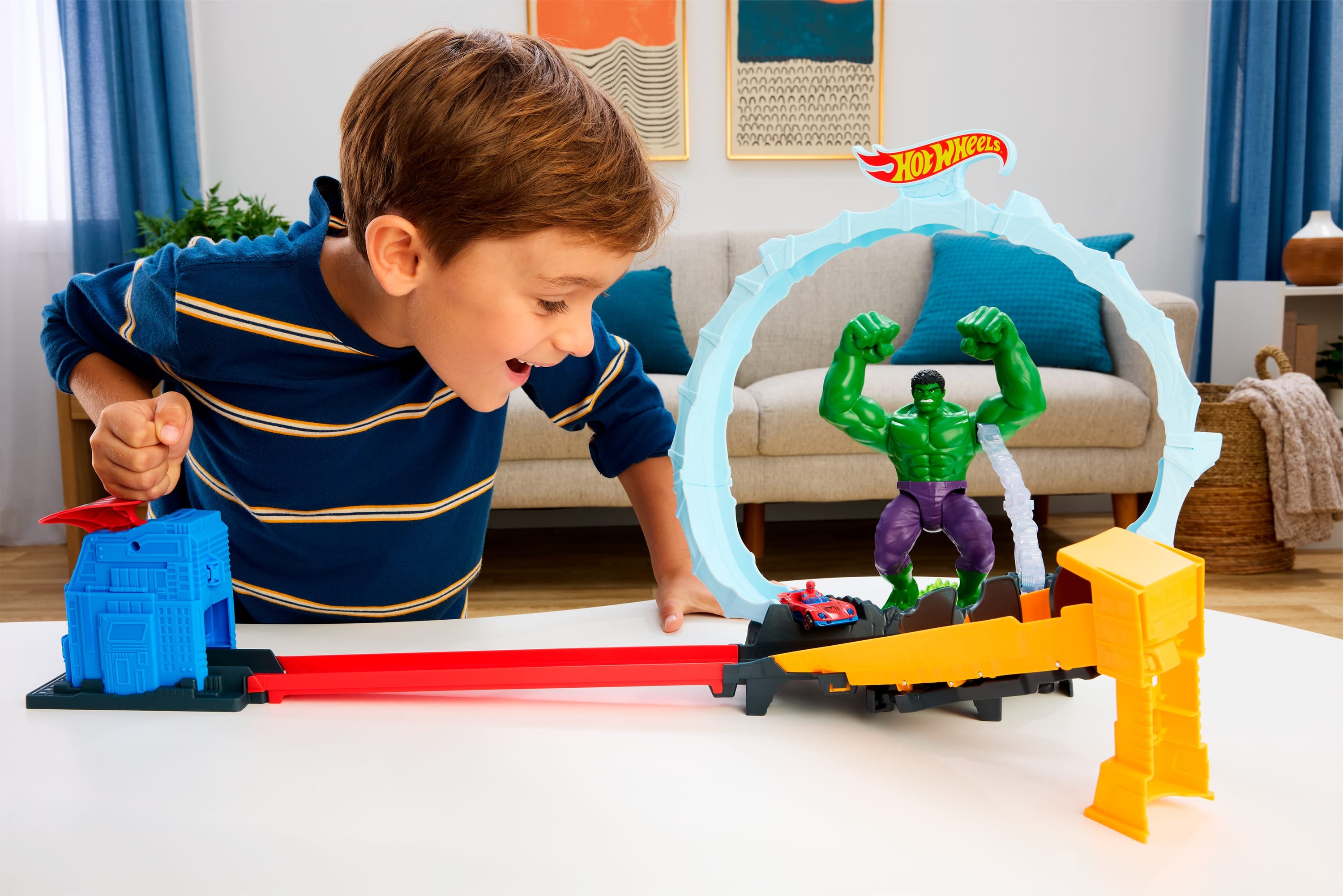 Hot Wheels Superstar Speeders Spider-Man & Hulk banset