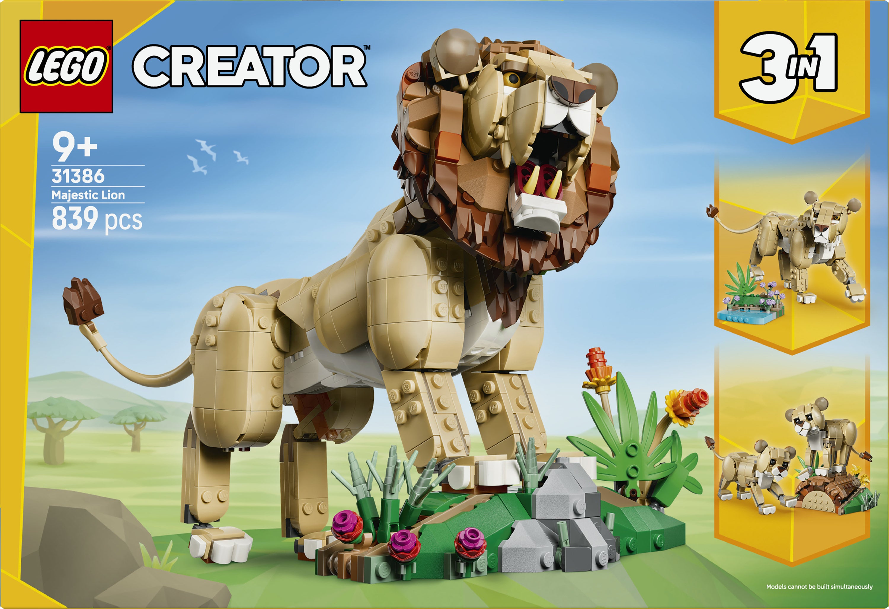 LEGO® Creator 3-i-1 Ville dyr: Majestetisk løve 31386