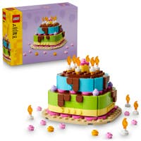 LEGO® Bursdagskake med dekorasjoner. Gøyalt gavesett. Bordpynt 40815