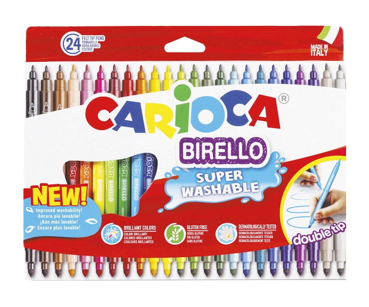 Carioca Dobbeltspissede Fiberpenner 24-pakke