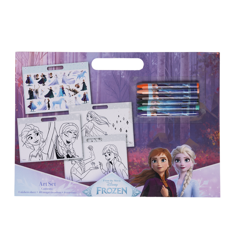 FROZEN, Tegnoblokk med fargestifter og klistremerker