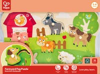 Hape Farm Trepuslespill med knotter – 9 brikker