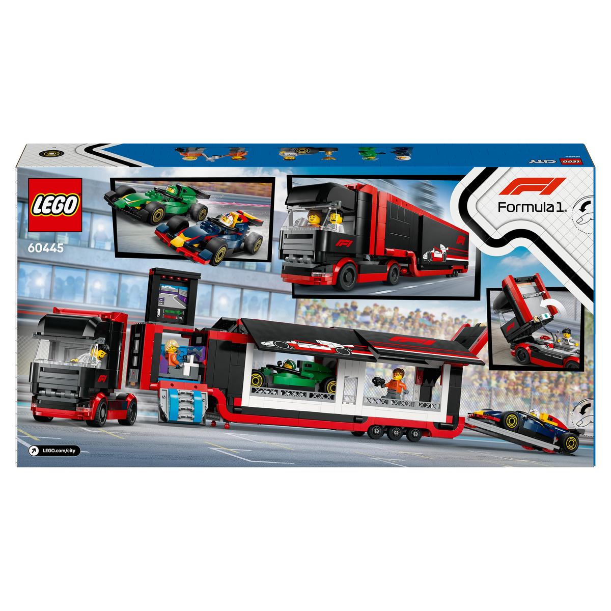 LEGO City Formel 1 60445, F1® lastebil med RB20 & AMR24 F1® biler