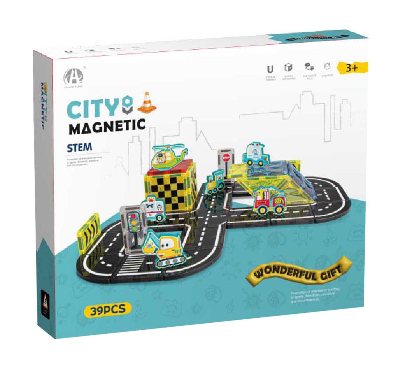 Mag&Play Building Blocks bilbaner 39 deler