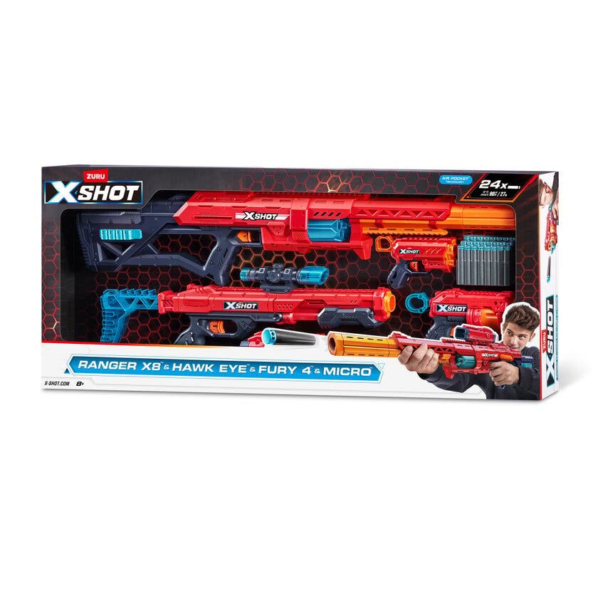 XSHOT Excel Ranger X8 & Hawk Eye & Fury 4 & Micro Kombopakke