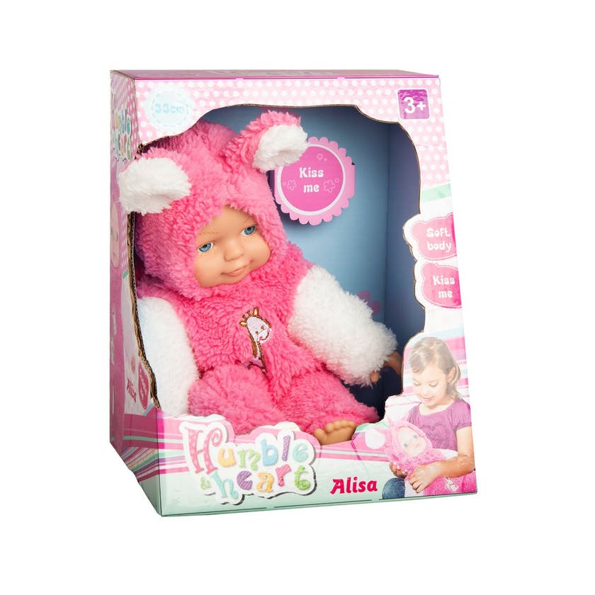 Humble&Heart, Alisa 30 cm i rosa dyredrakt