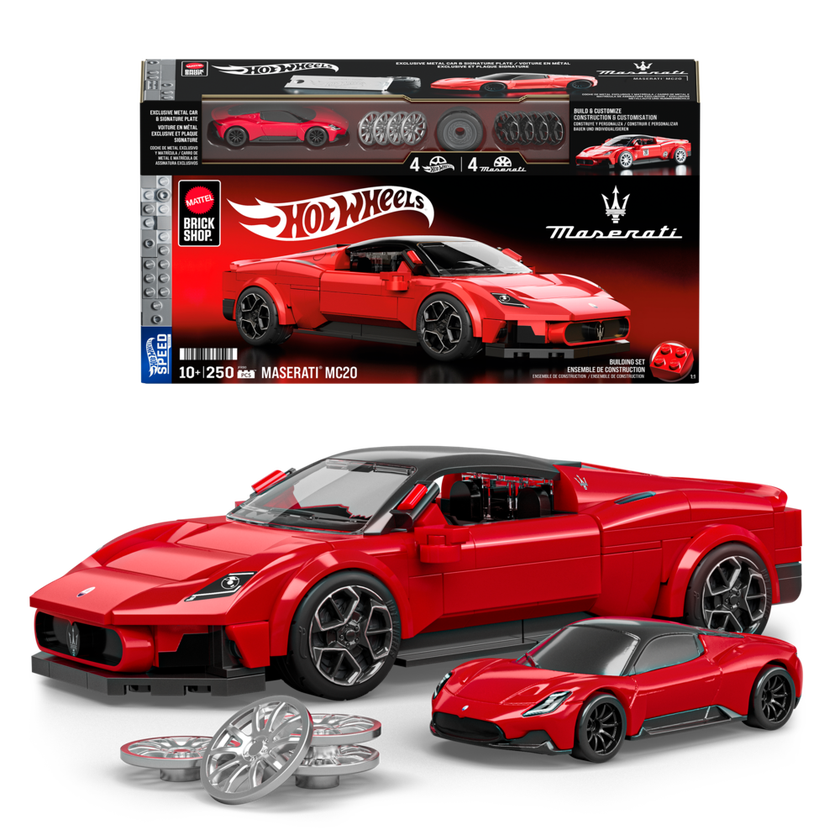 Mattel Brick Shop Hot Wheels Maserati MC20-byggesett